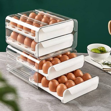 ORGANIZADOR DE ALMACENAMIENTO DE HUEVOS PARA REFRIGERADOR 2 NIVELES
