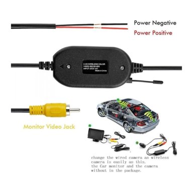 TRANSMISOR INALÁMBRICO Y RECEPTOR PARA CÁMARA DE RESERVA DEL VEHÍCULO