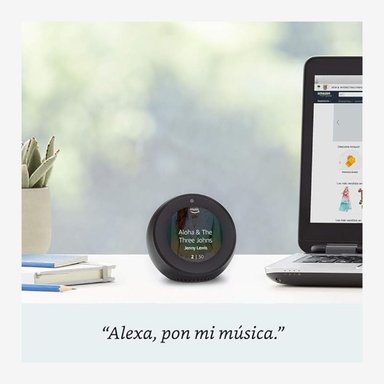 ECHO SPOT CON ALEXA RELOJ DESPERTADOR INTELIGENTE NEGRO - 2