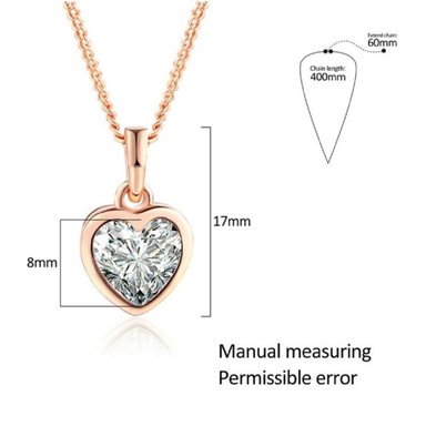 COLLAR GENIEKA CRYSTAL HEART BAÑADO ORO REGALO NAVIDAD NOVIA JOYA BISUTERIA - 6