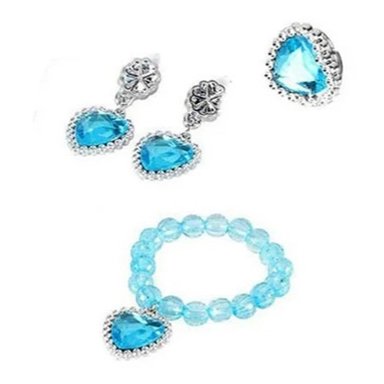 ACCESORIOS TURQUESA PRINCESA ELSA SOFÍA NIÑA PULSERA ANILLO ARETES JOYERÍA REGALO NAVIDAD DÍA DEL NIÑO GENIEKA - 3