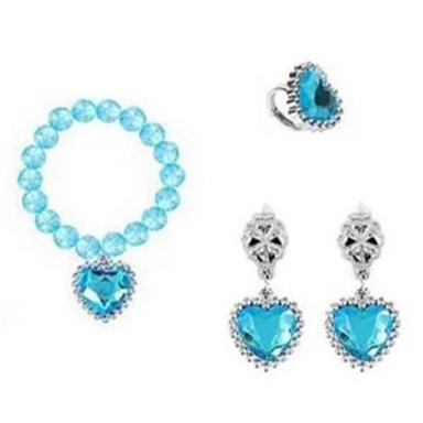ACCESORIOS TURQUESA PRINCESA ELSA SOFÍA NIÑA PULSERA ANILLO ARETES JOYERÍA REGALO NAVIDAD DÍA DEL NIÑO GENIEKA - 4