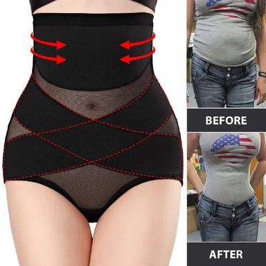 FAJA MOLDEADORA MUJER NEGRO VELFORM DE CINTURA SIN COSTURAS ROPA INTERIOR COMPRESIÓN GENIEKA