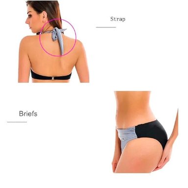 BIKINI PUSH UP MUJER GENIEKA NEGRO POOL PART SEXY PLAYA - 5