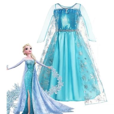 DISFRAZ NIÑA GENIEKA CELESTE REINA DE LAS NIEVES VESTIDO FROZEN ELSA BEBÉ HALLOWEEN FIESTA JUEGO