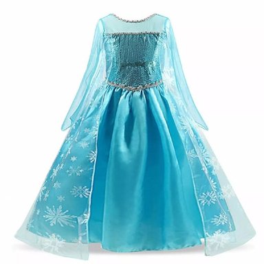 VESTIDO FROZEN ELSA ACCESORIOS REINA DE LAS NIEVES GENIEKA +CORONA +PULSERA +VARITA FIESTA CUMPLEAÑOS HALLOWEEN - 5