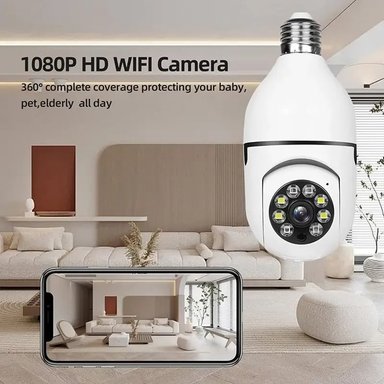 FOCO CÁMARA FULL HD 1920 X 1080 VIGILANCIA E27 5G VISIÓN NOCTURNA DETECCIÓN MOVIMIENTO ZOOM DIGITAL 4X VÍDEO MONITOR HOGAR