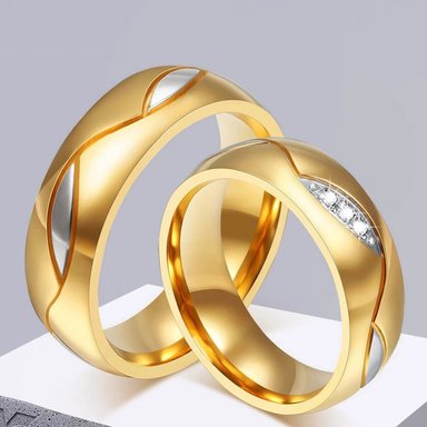 ARO DE MATRIMONIO MUJER GENIEKA FOREVER BAÑADO EN ORO 18K ANILLOS NOVIOS BODAS ALIANZAS ANIVERSARIO - 5