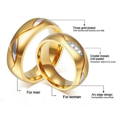 ARO DE MATRIMONIO MUJER GENIEKA FOREVER BAÑADO EN ORO 18K ANILLOS NOVIOS BODAS ALIANZAS ANIVERSARIO - 6