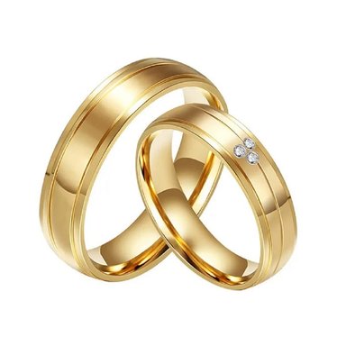 ARO DE MATRIMONIO MUJER GENIEKA DELUXE BAÑADO EN ORO 18K ANILLOS NOVIOS BODAS ALIANZAS ANIVERSARIO - 2