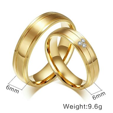 ARO DE MATRIMONIO MUJER GENIEKA DELUXE BAÑADO EN ORO 18K ANILLOS NOVIOS BODAS ALIANZAS ANIVERSARIO - 6