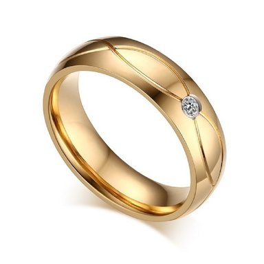 ARO DE MATRIMONIO MUJER GENIEKA ALL LUXURY BAÑADO EN ORO 18K ANILLOS NOVIOS BODAS ALIANZAS ANIVERSARIO