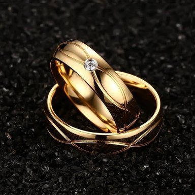 ARO DE MATRIMONIO MUJER GENIEKA ALL LUXURY BAÑADO EN ORO 18K ANILLOS NOVIOS BODAS ALIANZAS ANIVERSARIO - 5