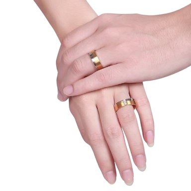 ARO DE MATRIMONIO MUJER GENIEKA GOLD DREAM BAÑADO EN ORO 18K ANILLOS NOVIOS BODAS ALIANZAS ANIVERSARIO - 4