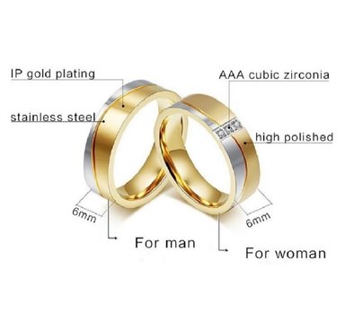 ARO DE MATRIMONIO MUJER GENIEKA GOLD DREAM BAÑADO EN ORO 18K ANILLOS NOVIOS BODAS ALIANZAS ANIVERSARIO - 6