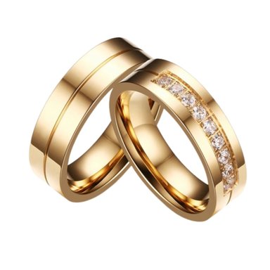 ARO DE MATRIMONIO MUJER GENIEKA DIAMONDS DREAM BAÑADO EN ORO 18K ANILLOS NOVIOS BODAS ALIANZAS ANIVERSARIO - 2