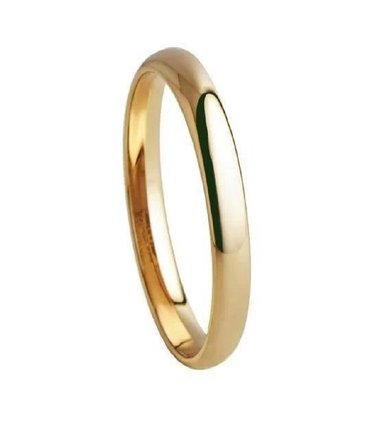 ARO DE MATRIMONIO MUJER GENIEKA DELGADOS BAÑADO EN ORO 18K ANILLOS NOVIOS BODAS ALIANZAS ANIVERSARIO - 1