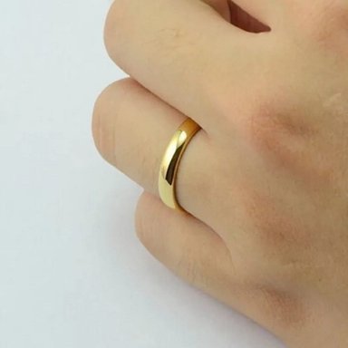 ARO DE MATRIMONIO MUJER GENIEKA DELGADOS BAÑADO EN ORO 18K ANILLOS NOVIOS BODAS ALIANZAS ANIVERSARIO - 2