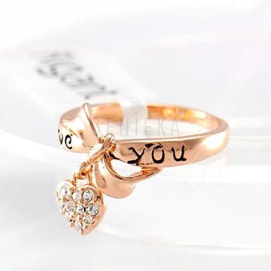 ANILLO DE COMPROMISO GENIEKA LOVE YOU BAÑADO EN ORO 18K NOVIA ANIVERSARIO SAN VALENTIN - 3