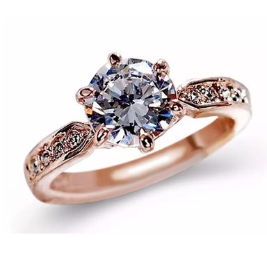 ANILLO DE COMPROMISO GENIEKA IMPERIAL DELUXE BAÑADO EN ORO 18K NOVIA ANIVERSARIO SAN VALENTIN