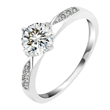 ANILLO DE COMPROMISO GENIEKA DREAM BAÑADO EN ORO BLANCO 18K NOVIA ANIVERSARIO SAN VALENTIN - 2