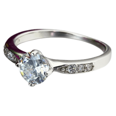 ANILLO DE COMPROMISO GENIEKA DREAM BAÑADO EN ORO BLANCO 18K NOVIA ANIVERSARIO SAN VALENTIN - 4