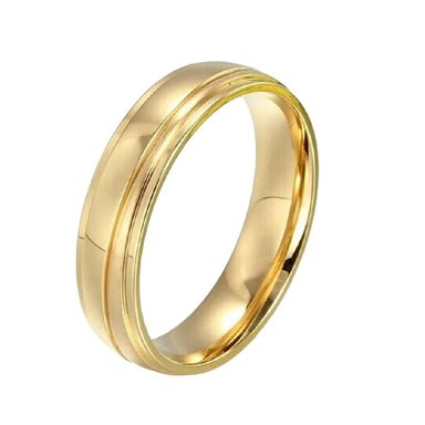 ARO DE MATRIMONIO HOMBRE GENIEKA DELUXE BAÑADO EN ORO 18K ANILLOS NOVIOS BODAS ALIANZAS ANIVERSARIO