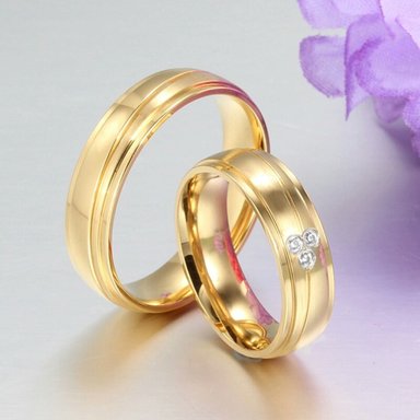 ARO DE MATRIMONIO HOMBRE GENIEKA DELUXE BAÑADO EN ORO 18K ANILLOS NOVIOS BODAS ALIANZAS ANIVERSARIO - 2