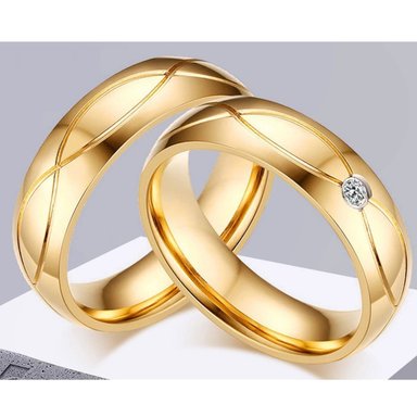 ARO DE MATRIMONIO HOMBRE GENIEKA ALL LUXURY BAÑADO EN ORO 18K ANILLOS NOVIOS BODAS ALIANZAS ANIVERSARIO - 3