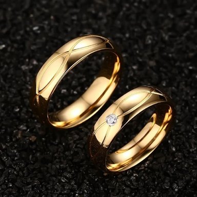 ARO DE MATRIMONIO HOMBRE GENIEKA ALL LUXURY BAÑADO EN ORO 18K ANILLOS NOVIOS BODAS ALIANZAS ANIVERSARIO - 5