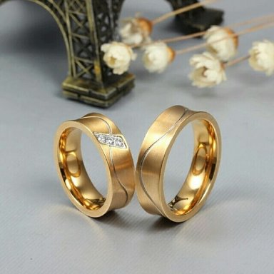 ARO DE MATRIMONIO HOMBRE GENIEKA PASSIONATE BAÑADO EN ORO 18K ANILLOS NOVIOS BODAS ALIANZAS ANIVERSARIO - 2