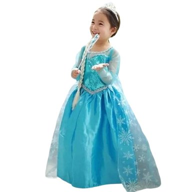 DISFRAZ NIÑA GENIEKA CELESTE REINA DE LAS NIEVES VESTIDO FROZEN ELSA BEBÉ FIESTA JUEGO HALLOWEEN - 1