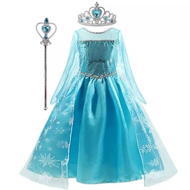 DISFRAZ NIÑA GENIEKA CELESTE REINA DE LAS NIEVES VESTIDO FROZEN ELSA BEBÉ FIESTA JUEGO HALLOWEEN - 5