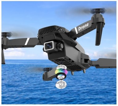 DRON E88 4K 1080P UHD FULL HD WIFI + CONTROL REMOTO GIRO 360 CÁMARA HD SOPORTE DE ALTURA CUADRICÓPTERO RC PLEGABLE GENIEKA - 1