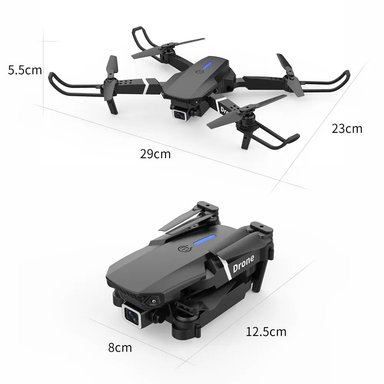DRON E88 4K 1080P UHD FULL HD WIFI + CONTROL REMOTO GIRO 360 CÁMARA HD SOPORTE DE ALTURA CUADRICÓPTERO RC PLEGABLE GENIEKA - 4