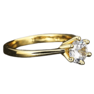 ANILLO DE COMPROMISO GENIEKA MODELO SOLITARIO YELLOW GOLD BAÑADO EN ORO 18K NOVIA ANIVERSARIO SAN VALENTIN - 2
