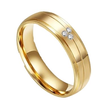 ANILLO DE MATRIMONIO GENIEKA DELUXE ACERO BAÑADO EN ORO 18K AROS NOVIOS BODAS ALIANZAS ANIVERSARIO - 3