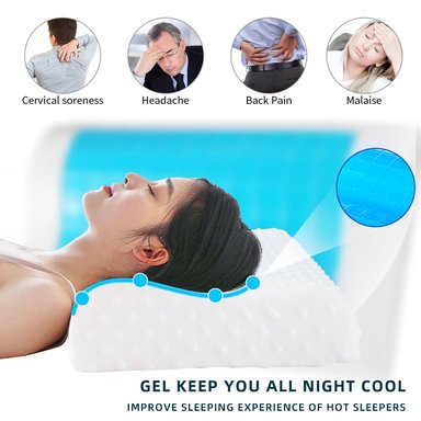 ALMOHADA SMART PILLOW 48X30CM BLANCO GEL MEMORY FOAM COOL PILLOW ESPUMA VISCOELÁSTICA REBOTE LENTO ORTOPÉDICA