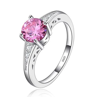 ANILLO COMPROMISO IMPERIAL ROSE MUJER NOVIA PROMESA ARO ENAMORADA ZIRCONIA CÚBICA REGALO GENIEKA