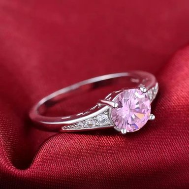 ANILLO COMPROMISO IMPERIAL ROSE MUJER NOVIA PROMESA ARO ENAMORADA ZIRCONIA CÚBICA REGALO GENIEKA - 4