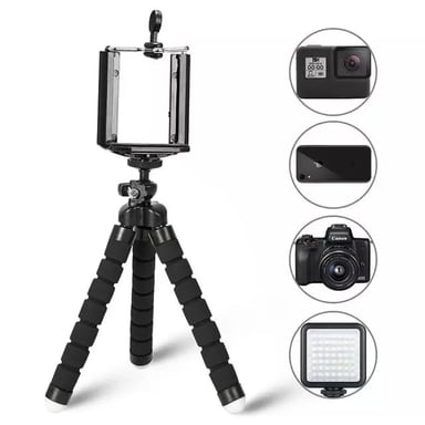 TRÍPODE PARA CÁMARA CELULAR + CONTROL REMOTO NEGRO CLIP SMARTPHONE MONOPIE MINI TELÉFONO MOVIL GENIEKA - 2