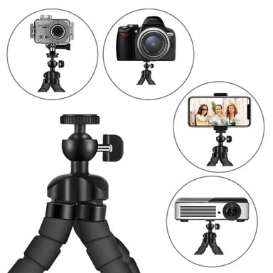 TRÍPODE PARA CÁMARA CELULAR + CONTROL REMOTO NEGRO CLIP SMARTPHONE MONOPIE MINI TELÉFONO MOVIL GENIEKA - 3