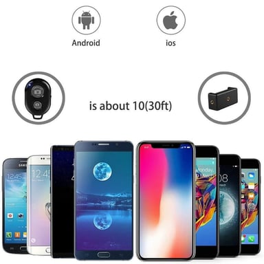 TRÍPODE PARA CÁMARA CELULAR + CONTROL REMOTO NEGRO CLIP SMARTPHONE MONOPIE MINI TELÉFONO MOVIL GENIEKA - 5