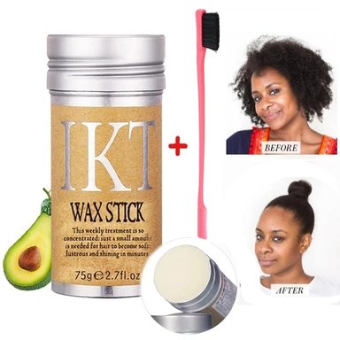 BARRA DE CERA PROFESIONAL IKT +PEINE APLICADOR WAX STICK PARA CABELLO MUJER HOMBRE ELIMINA FRIZZ FIJADORA PEINADO NAVIDAD GENIEKA - 1
