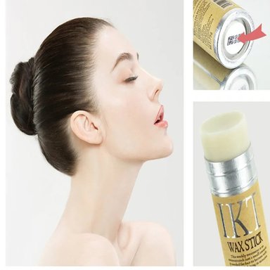 BARRA DE CERA PROFESIONAL IKT +PEINE APLICADOR WAX STICK PARA CABELLO MUJER HOMBRE ELIMINA FRIZZ FIJADORA PEINADO NAVIDAD GENIEKA - 3
