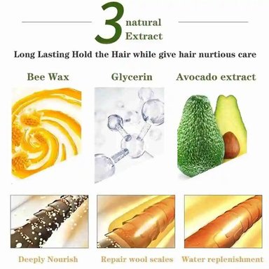BARRA DE CERA PROFESIONAL IKT +PEINE APLICADOR WAX STICK PARA CABELLO MUJER HOMBRE ELIMINA FRIZZ FIJADORA PEINADO NAVIDAD GENIEKA - 5