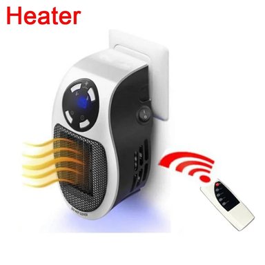 COMBO CALENTADOR HEATER 500 WATTS VENTILADOR PORTATIL ELECTRICO + C REMOTO POTENTE EFICIENTE MINI ESTUFA CALEFACCION GENIEKA - 3