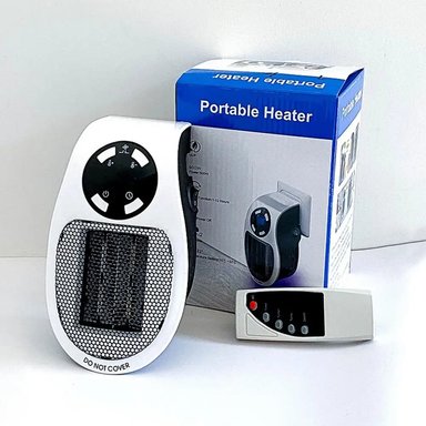 COMBO CALENTADOR HEATER 500 WATTS VENTILADOR PORTATIL ELECTRICO + C REMOTO POTENTE EFICIENTE MINI ESTUFA CALEFACCION GENIEKA - 4
