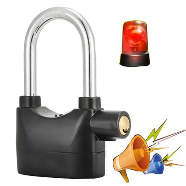CANDADO ALARMA SISTEMA DE BLOQUEO ASA GRANDE PARA BICICLETA MOTO LOCKER PUERTAS CERROJO SEGURO HOGAR SEGURIDAD GENIEKA - 3