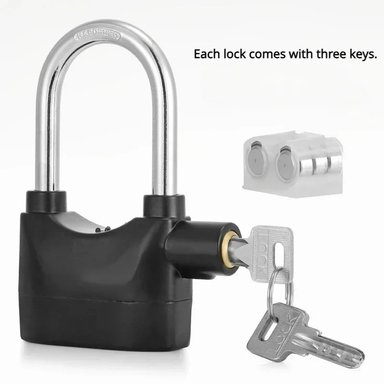 CANDADO ALARMA SISTEMA DE BLOQUEO ASA GRANDE PARA BICICLETA MOTO LOCKER PUERTAS CERROJO SEGURO HOGAR SEGURIDAD GENIEKA - 4